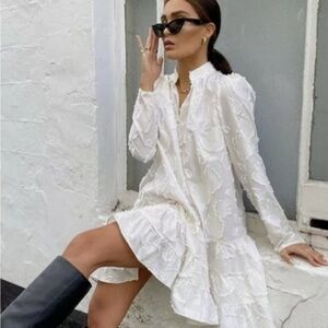 H&M Conscious Jacquard Weave Dress Sz S